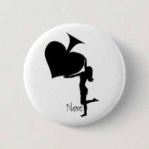 Queen of Spades Holding Black Ace Thunder_Cove 6 Cm Round Badge
