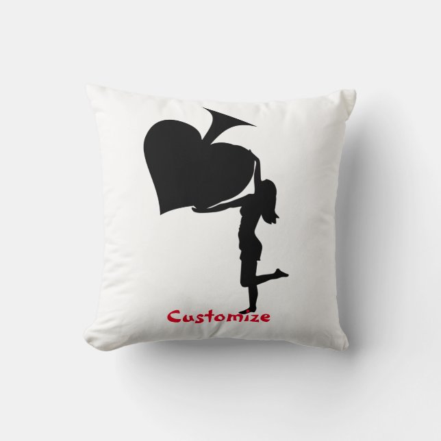 Queen of Spades Holding Black Ace Thunder_Cove  Cushion (Front)