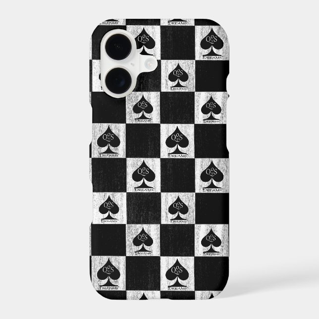 Queen of Spades iPhone Case White Checkers QoS (Back)