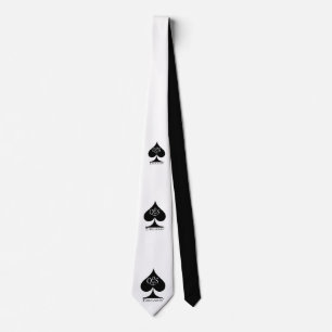Queen of Spades Neck Tie Black on White QoS Dreams