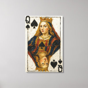 Queen of Spades Oil Painting Canvas Print
