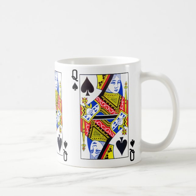 Queen of Spades Playing Card Coffee Mug (Right)