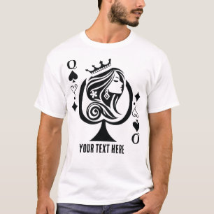 Queen of Spades playing card symbol with elegant T-Shirt
