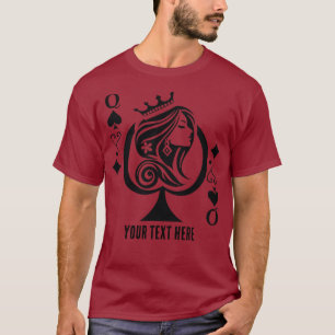 Queen of Spades playing card symbol with elegant T-Shirt