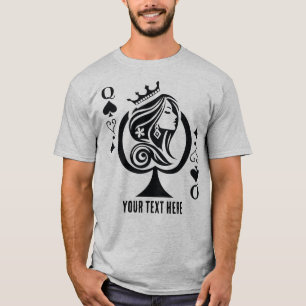 Queen of Spades playing card symbol with elegant T-Shirt