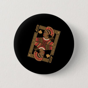 Queen Of Spades Poker Card Afro American Black His 6 Cm Round Badge