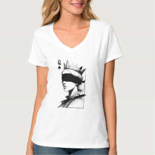 Queen of Spades (Style 1) Fine Art Drawing T-Shirt