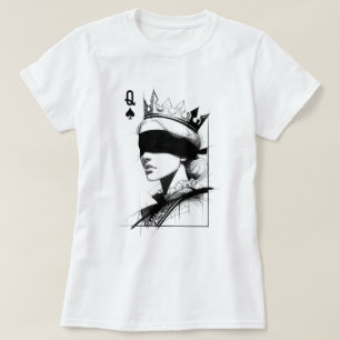 Queen of Spades (Style 1) Fine Art Drawing T-Shirt