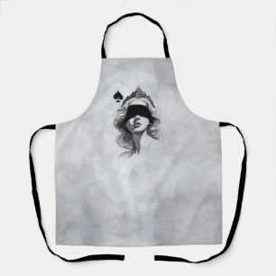 Queen of Spades (Style 2) Fine Art Drawing Apron