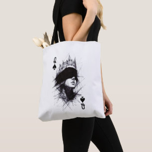 Queen of Spades (Style 3) Fine Art Drawing Tote Bag
