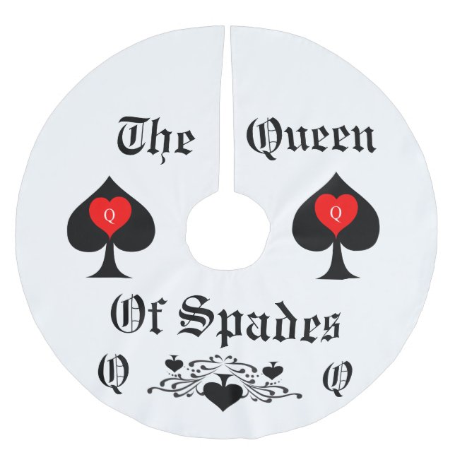 Queen of Spades Tarot Card Thunder_Cove Brushed Polyester Tree Skirt (Front)