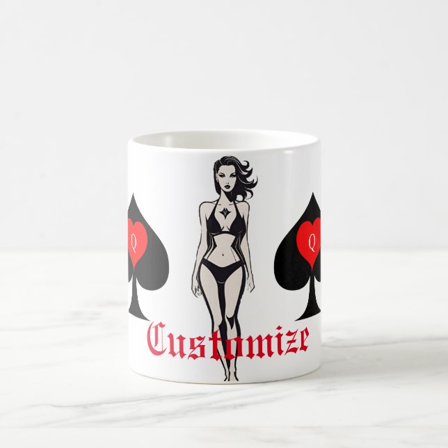 Queen of Spades Tarot Card Thunder_Cove Coffee Mug (Center)