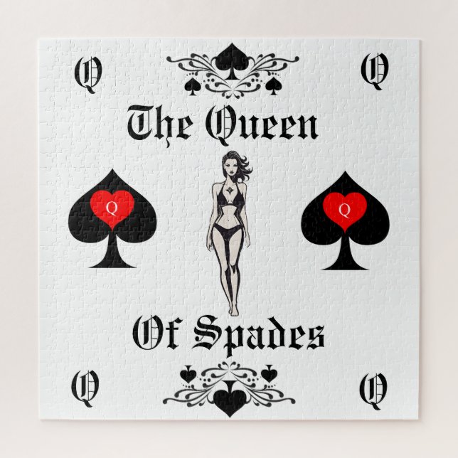 Queen of Spades Tarot Card Thunder_Cove Jigsaw Puzzle (Vertical)
