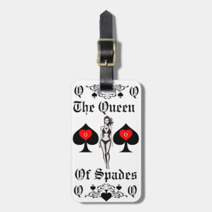 Queen of Spades Tarot Card Thunder_Cove Luggage Tag