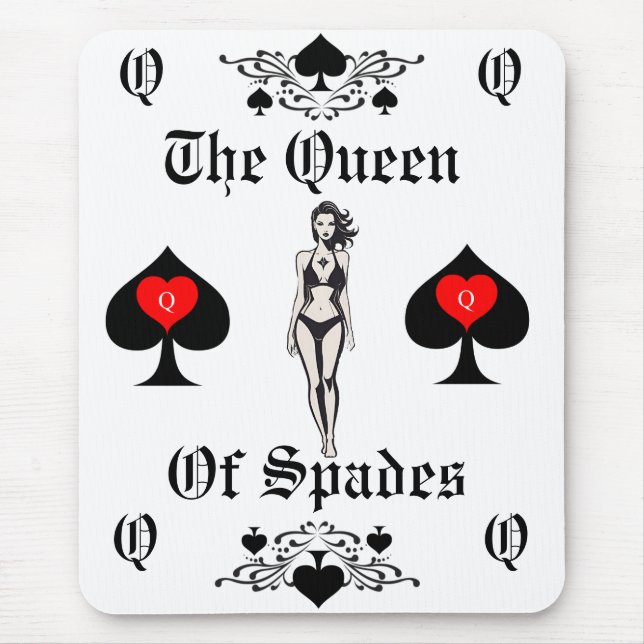 Queen of Spades Tarot Card Thunder_Cove Mouse Pad (Front)