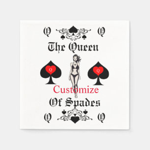 Queen of Spades Tarot Card Thunder_Cove Napkin