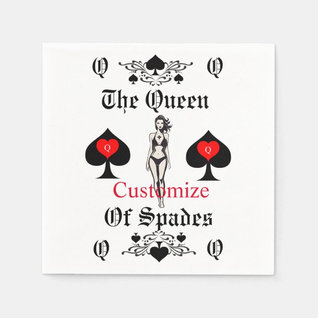 Queen of Spades Tarot Card Thunder_Cove Napkin (Front)