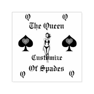 Queen of Spades Tarot Card Thunder_Cove Self-inking Stamp