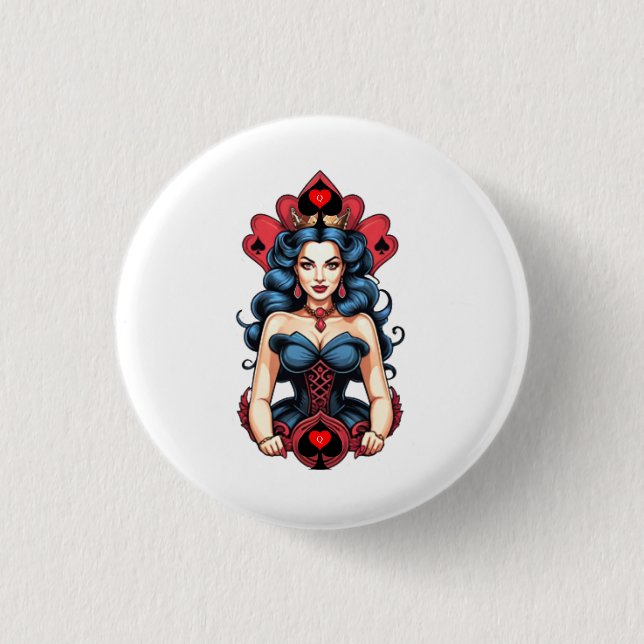 Queen of Spades Thunder_Cove 3 Cm Round Badge (Front)