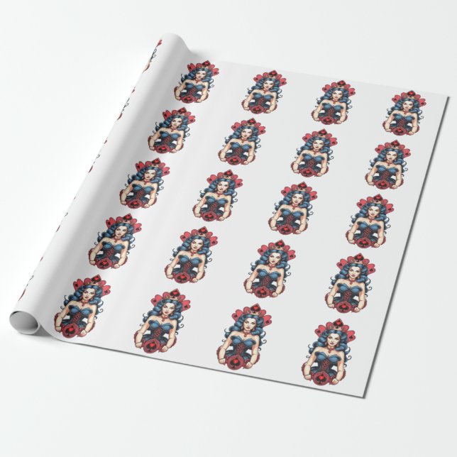 Queen of Spades Thunder_Cove Wrapping Paper (Unrolled)