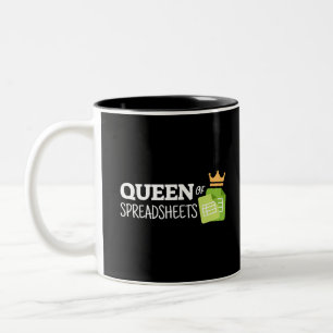 Queen of spreadsheets Two-Tone coffee mug