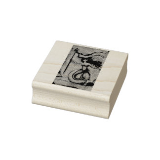 Queen of Staves, Mermaids and Sirens Tarot Rubber Stamp