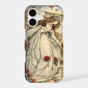Queen of Swords Tarot Card Art Nouveau Vintage