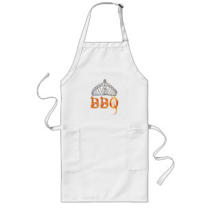 Queen Of The BBQ Crown Foodie Mom For Women Long Apron
