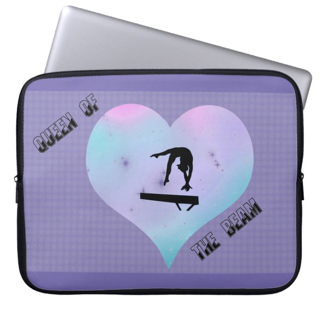Queen of the Beam Girls Gymnastics Laptop Sleeve (Front)