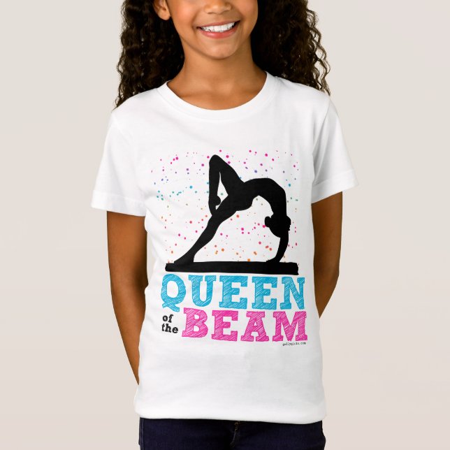 Queen of the Beam Gymnastics by Golly Girls T-Shirt (Front)