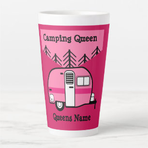 Queen of the Camper - Funny Camping RV Caravan Doo Latte Mug