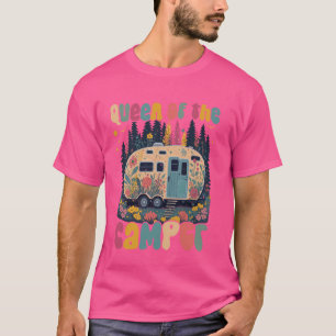 Queen Of The Camper Funny Camping Women Outdoor Fl T-Shirt