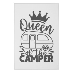 Queen Of The Camper Funny Quote Camping Saying Faux Canvas Print
