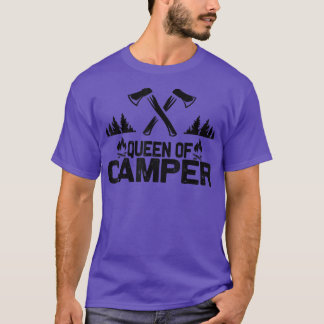 Queen of the Camper Leopard Women Camper Camping T T-Shirt