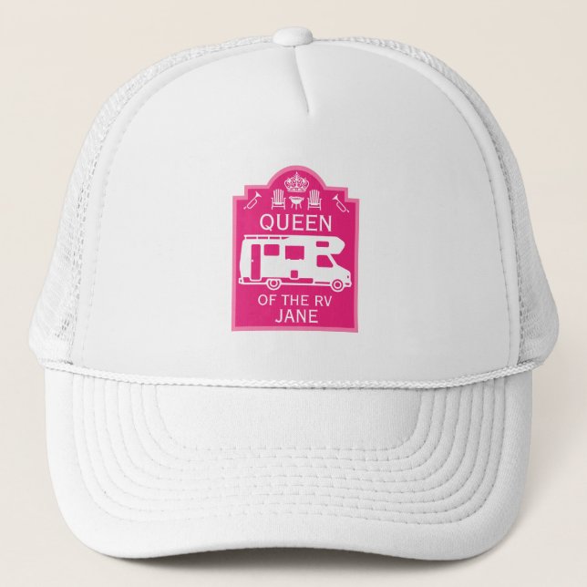 Queen Of The Camper RV Trucker Hat (Front)