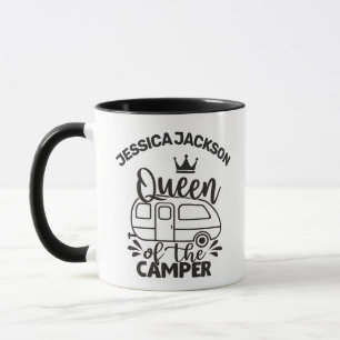 Queen Of The Camper w/ crown, trailer, custom name Mug