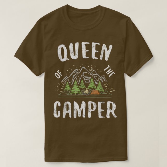 Queen Of The CamperCamping Gift  T-Shirt (Design Front)