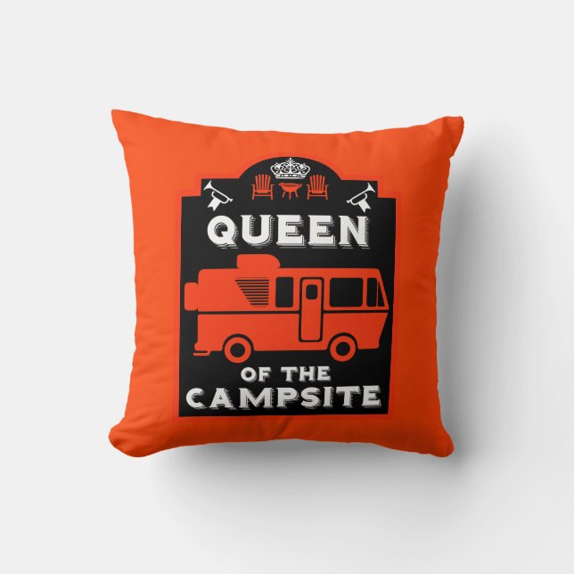 Queen Of The Campsite Cushion (Front)