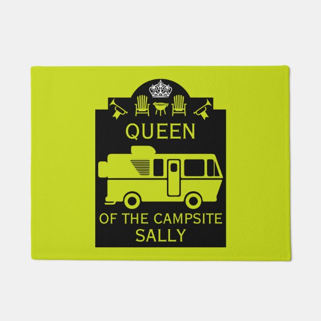 Queen Of The Campsite Doormat (Front)