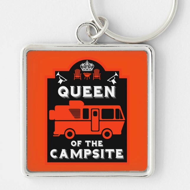 Queen Of The Campsite Key Ring (Front)