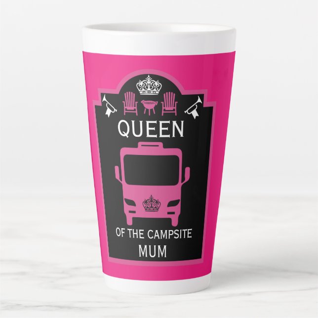 Queen Of The Campsite Latte Mug (Front)