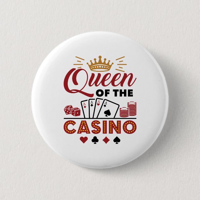 Queen of the Casino Vegas Gambling Women 6 Cm Round Badge (Front)