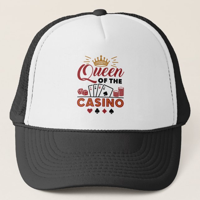 Queen of the Casino Vegas Gambling Women Trucker Hat (Front)