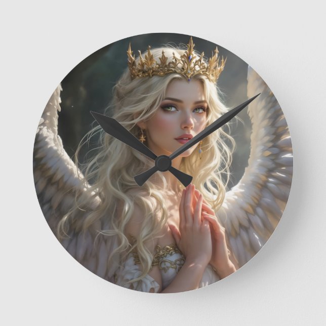 Queen of the Celestial Dawn Round Clock (Front)