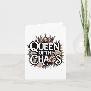 Queen of the Chaos Bold Gem Crown & Floral Card