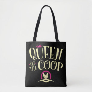 Queen of the Coop Chicken Farmer Women Tote Bag