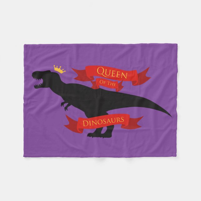 Queen of the Dinosaurs Fleece Blanket (Front (Horizontal))