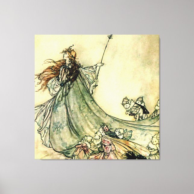 “Queen of the Fairies” by Arthur Rackham Canvas Print (Front)