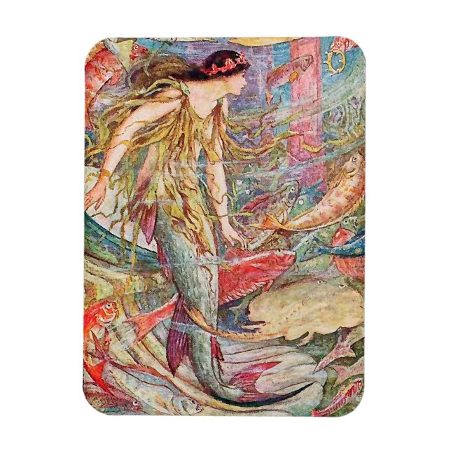 Queen of the Fishes - Orange Fairy Book Magnet (Vertical)