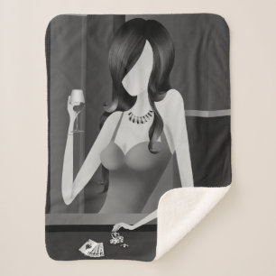 Queen of the Game - Las Vegas Casino  Sherpa Blanket
